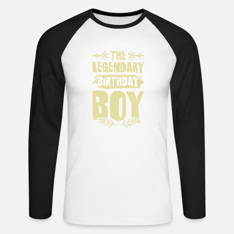 Festeggiato leggendario - Maglia da baseball a manica lunga da uomo - bianco/nero