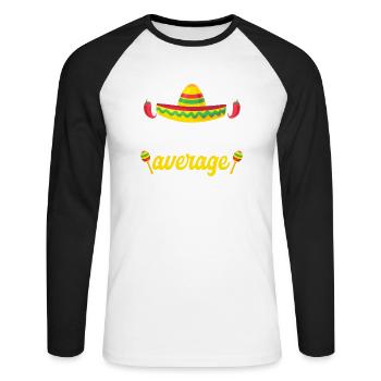 Cinco de Mayo Nacho Durchschnittlicher Bräutigam M - Unisex Baseballshirt langarm - Weiß/Schwarz - Vorne - Nik (191cm)