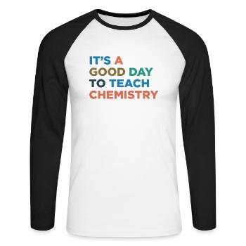 Enseigner des professeurs de chimie - T-shirt baseball manches longues Homme - blanc/noir - Devant - Nik (191cm)