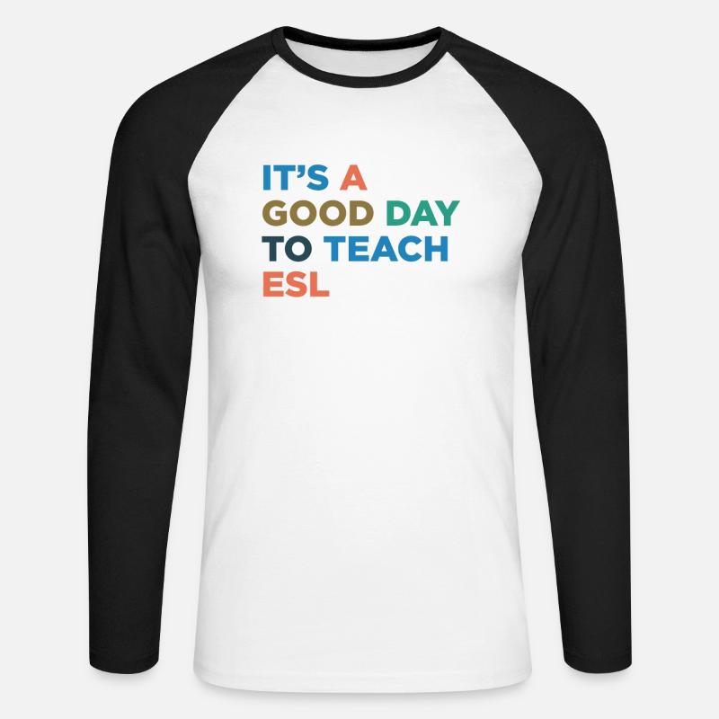 ESL -Lehrer Unterrichten - Unisex Baseballshirt langarm - Weiß/Schwarz