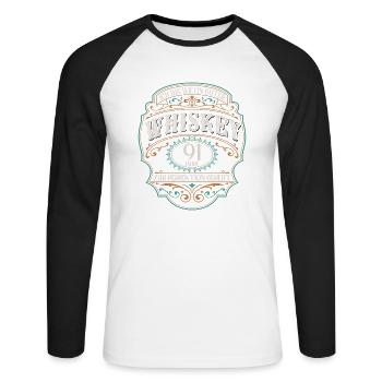 91 Jahre bin guter Whisky Whiskey 91. Geburtstag - Unisex Baseballshirt langarm - Weiß/Schwarz - Vorne - Nik (191cm)