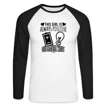 Batterie Glühbirne Strom Wissenschaft - Unisex Baseballshirt langarm - Weiß/Schwarz - Vorne - Nik (191cm)
