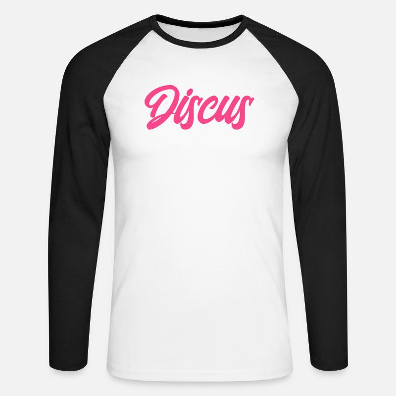 Diskuswerfen Diskuswerfer Geschenk - Unisex Baseballshirt langarm - Weiß/Schwarz