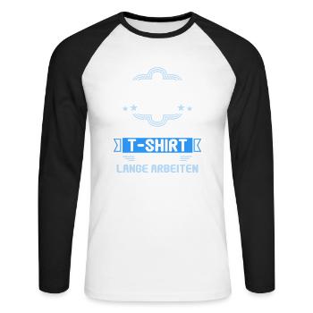 Rentner 2023 Rentnerin 2023 Rente 2023 - Unisex Baseballshirt langarm - Weiß/Schwarz - Vorne - Nik (191cm)