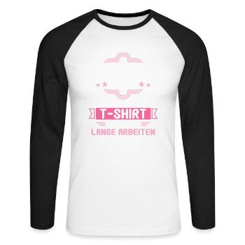 Rentner 2023 Rentnerin 2023 Rente 2023 - Unisex Baseballshirt langarm - Weiß/Schwarz - Vorne - Nik (191cm)