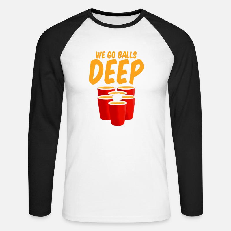 We Go Balls Deep 4 - Unisex Baseballshirt langarm - Weiß/Schwarz