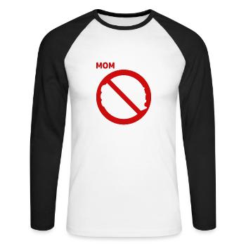 Maman Contre Fiction Livres Adultes Humour S - T-shirt baseball manches longues Homme - blanc/noir - Devant - Nik (191cm)