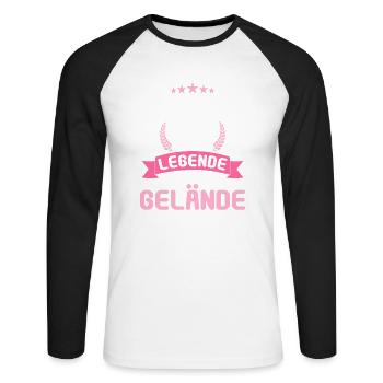 Rentner 2023 Rentnerin 2023 Rente 2023 - Unisex Baseballshirt langarm - Weiß/Schwarz - Vorne - Nik (191cm)