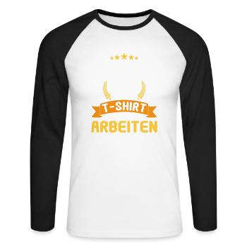 Rentner 2023 Rentnerin 2023 Rente 2023 - Unisex Baseballshirt langarm - Weiß/Schwarz - Vorne - Nik (191cm)
