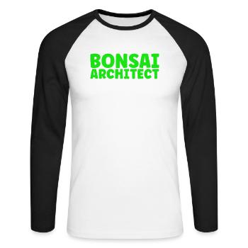 Bonsai Tree Gift Japan Bonsai Garden - Unisex Long Sleeve Baseball T-Shirt - white/black - Front - Nik (191cm)