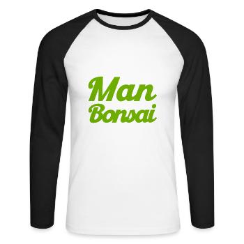 Bonsai Tree Gift Japan Bonsai Garden - Unisex Long Sleeve Baseball T-Shirt - white/black - Front - Nik (191cm)