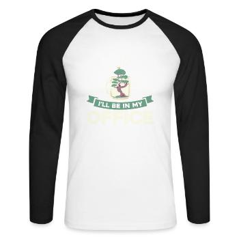 Bonsai Tree Gift Japan Bonsai Garden - Unisex Long Sleeve Baseball T-Shirt - white/black - Front - Nik (191cm)