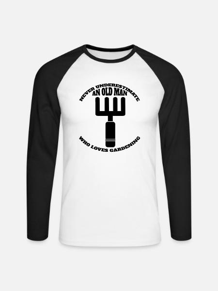 Gärtner Geschenk Hobbygärtner Obstgarten Garten - Unisex Baseballshirt langarm - Weiß/Schwarz
