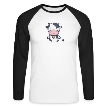 Cow has milk for several days - Unisex Long Sleeve Baseball T-Shirt - white/black - Front - Nik (191cm)