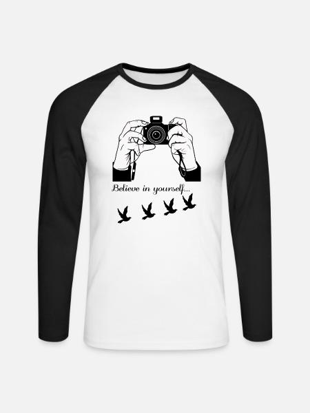Photographer for passion - Unisex Long Sleeve Baseball T-Shirt - white/black