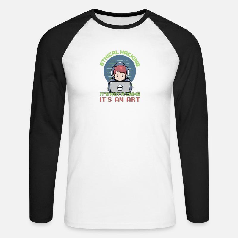 Hacker Programmer Developer Computer Science - Unisex Long Sleeve Baseball T-Shirt - white/black