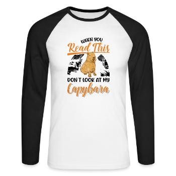 Capybara Gift Capibara capybara - Unisex Long Sleeve Baseball T-Shirt - white/black - Front - Nik (191cm)