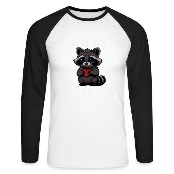 You Are Trash To Me raccoon with heart for - Unisex Long Sleeve Baseball T-Shirt - white/black - Front - Nik (191cm)