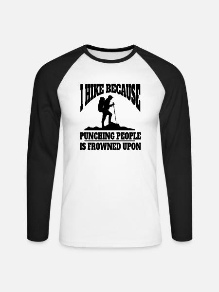 Wandern Bergwandern Bergwanderer Wanderung - Unisex Baseballshirt langarm - Weiß/Schwarz