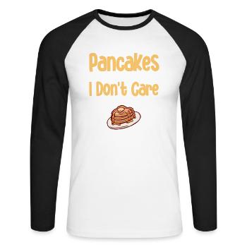 Pancakes Food Lover Best Pancake Maker - Unisex Long Sleeve Baseball T-Shirt - white/black - Front - Nik (191cm)