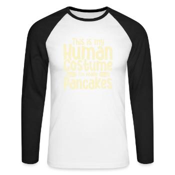 Pancakes Food Lover Best Pancake Maker - Unisex Long Sleeve Baseball T-Shirt - white/black - Front - Nik (191cm)