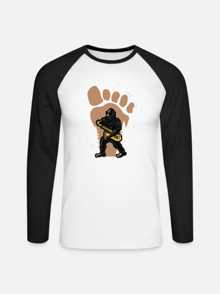 Kryptide Kryptozoologie Strangeology Saxophon Gesc - Unisex Baseballshirt langarm - Weiß/Schwarz