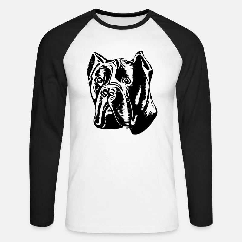 Cane Corso - Unisex Baseballshirt langarm - Weiß/Schwarz