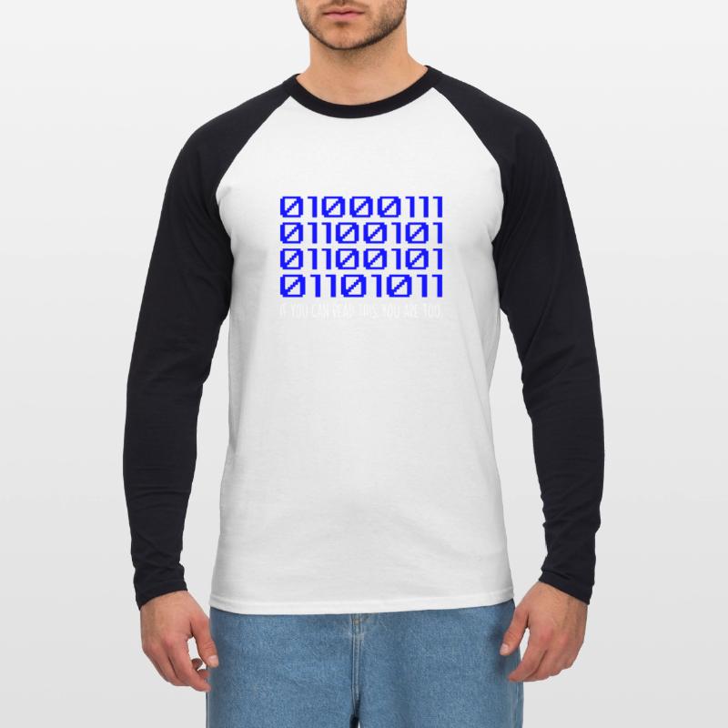 Funny Coder Binary Code Programmer Développeur T-shirt baseball manches longues Homme