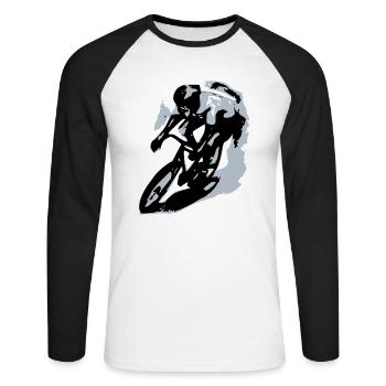 The cyclist - Unisex Long Sleeve Baseball T-Shirt - white/black - Front - Nik (191cm)