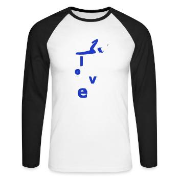 Pilates motive les mouvements guérit 2 - T-shirt baseball manches longues Homme - blanc/noir - Devant - Nik (191cm)