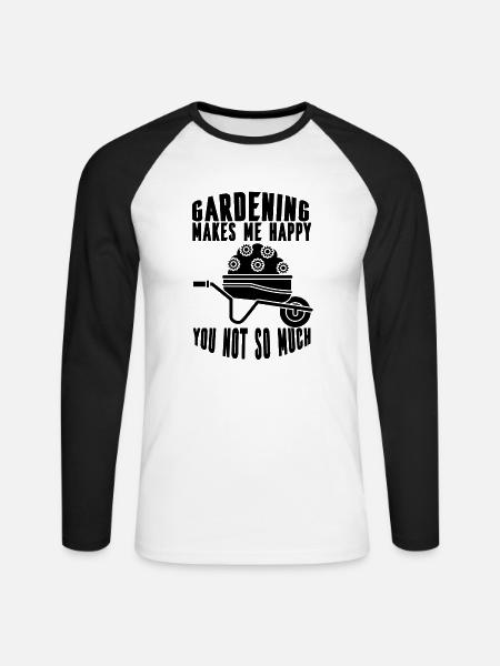 Gärtner Hobbygärtner Garten Geschenk Obstgarten - Unisex Baseballshirt langarm - Weiß/Schwarz