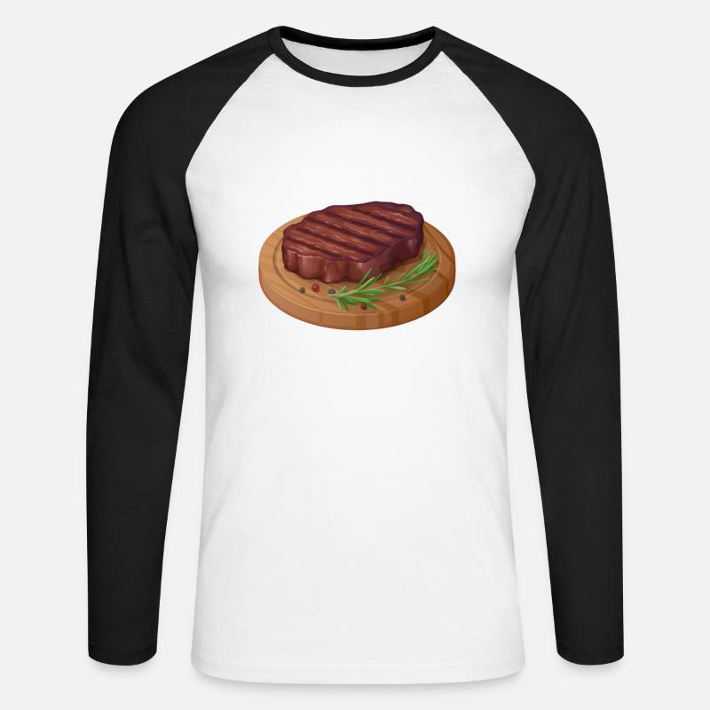 Ist das Fleisch Vegan? White - Unisex Baseballshirt langarm - Weiß/Schwarz