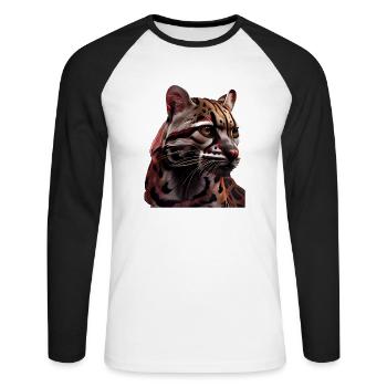 just a boy girl who loves Ocelots Ocelot ocelot ocelot - Unisex Long Sleeve Baseball T-Shirt - white/black - Front - Nik (191cm)