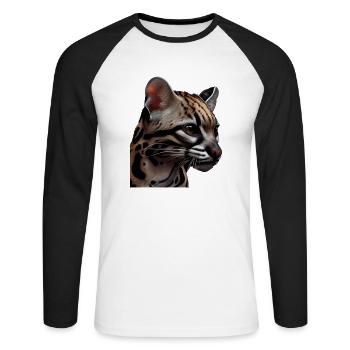 just a boy girl who loves Ocelots Ocelot ocelot ocelot - Unisex Long Sleeve Baseball T-Shirt - white/black - Front - Nik (191cm)