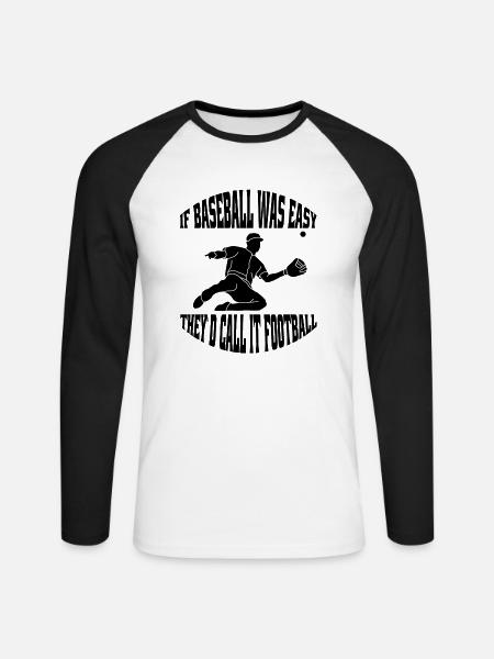 Baseball Baseballspieler Baseballteam Baseballer - Unisex Baseballshirt langarm - Weiß/Schwarz