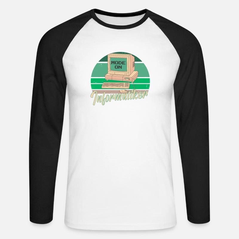 Fachinformatiker Computer Programmierer Vater - Unisex Baseballshirt langarm - Weiß/Schwarz