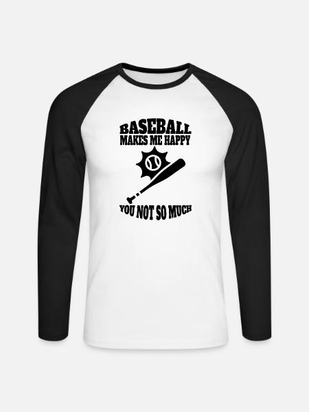 Baseball Baseballspieler Baseballteam Baseballer - Unisex Baseballshirt langarm - Weiß/Schwarz