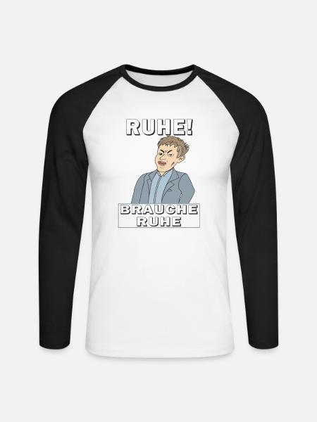 RUHE BRAUCHE RUHE - Unisex Baseballshirt langarm - Weiß/Schwarz