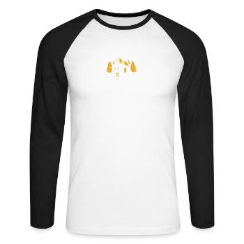 Heartbeat Camping Fun Campfire Lovers Camp - Unisex Long Sleeve Baseball T-Shirt - white/black - Front - Nik (191cm)