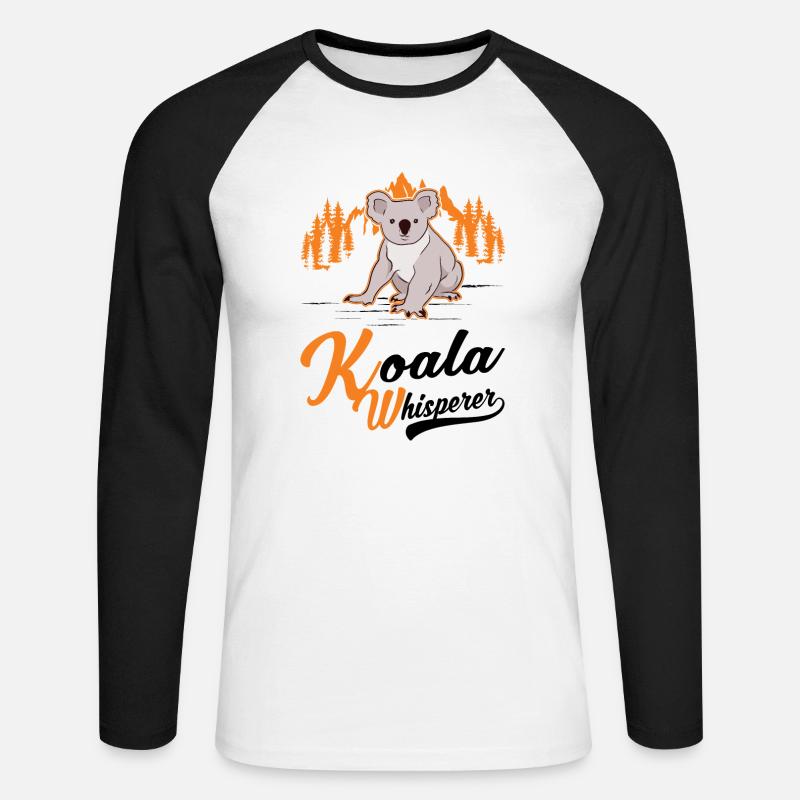 Koala Flüsterer Koalabär - Unisex Baseballshirt langarm - Weiß/Schwarz