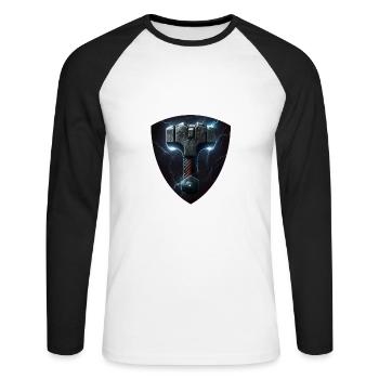 Papa Vathor Va Thor Fête des pères Fête des pères Cadeau de fête des pères - T-shirt baseball manches longues Homme - blanc/noir - Devant - Nik (191cm)