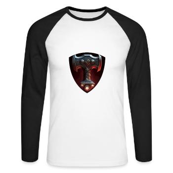 Papa Vathor Va Thor Fête des pères Fête des pères Cadeau de fête des pères - T-shirt baseball manches longues Homme - blanc/noir - Devant - Nik (191cm)