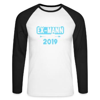 Weltbester Ex-Mann seit 2019 Scheidungs - Unisex Baseballshirt langarm - Weiß/Schwarz - Vorne - Nik (191cm)