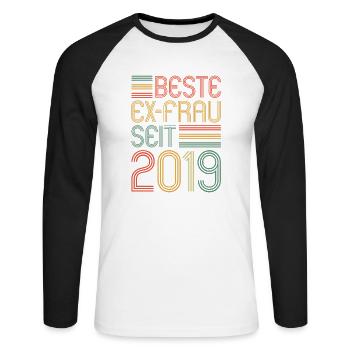 Weltbeste Ex-Frau seit 2019 Scheidungs - Unisex Baseballshirt langarm - Weiß/Schwarz - Vorne - Nik (191cm)