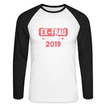 Weltbeste Ex-Frau seit 2019 Scheidungs - Unisex Baseballshirt langarm - Weiß/Schwarz - Vorne - Nik (191cm)