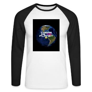 There is no planet B - T-shirt baseball manches longues Homme - blanc/noir - Devant - Nik (191cm)
