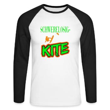 Schwerelosigkeit Kitesurfen Kiten für Kiter - Unisex Baseballshirt langarm - Weiß/Schwarz - Vorne - Nik (191cm)