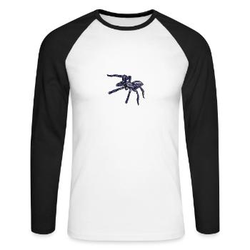 Vogelspinne I Tarantula Terrarium Motiv für - Unisex Baseballshirt langarm - Weiß/Schwarz - Vorne - Nik (191cm)