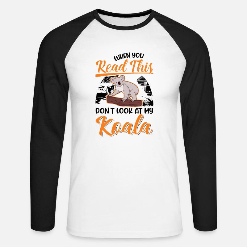 Koala Geschenk Koalabär - Unisex Baseballshirt langarm - Weiß/Schwarz
