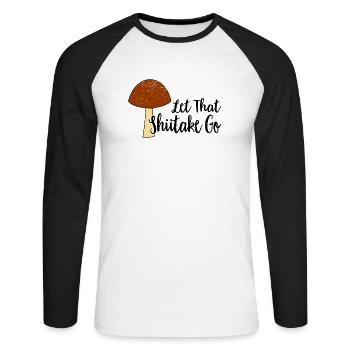 Cueilleur de champignons Chasseurs de champignons Amateurs de champignons Champignons Ferme de champignons - T-shirt baseball manches longues Homme - blanc/noir - Devant - Nik (191cm)